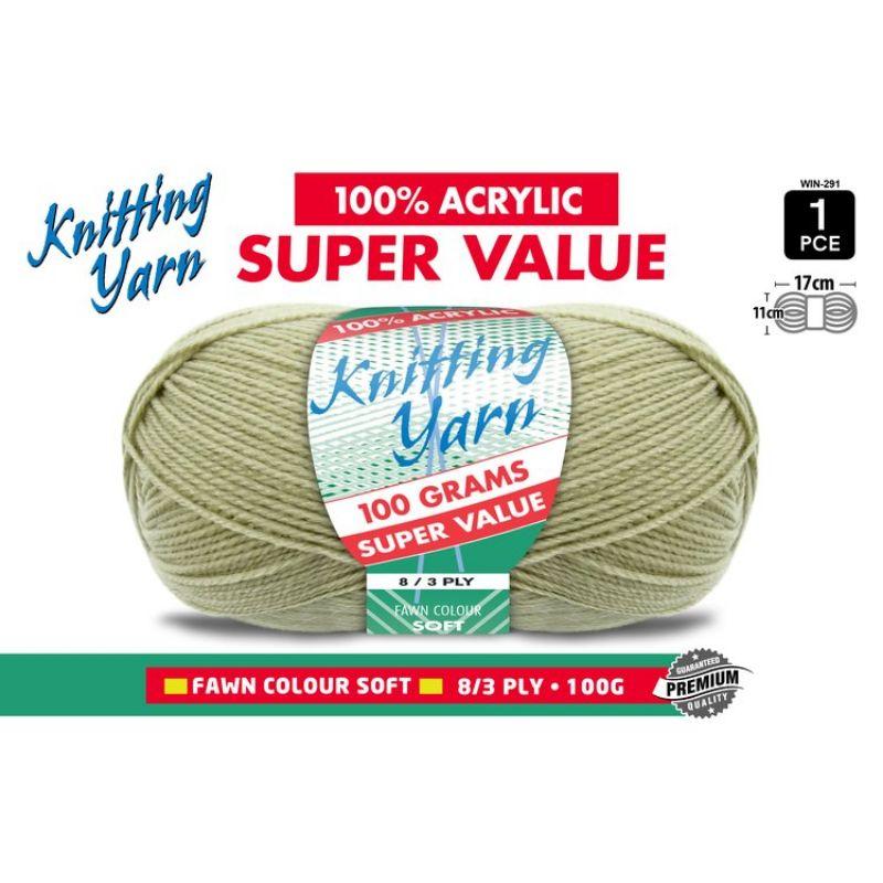 Fawn Knitting Yarn 8 Ply - 100g