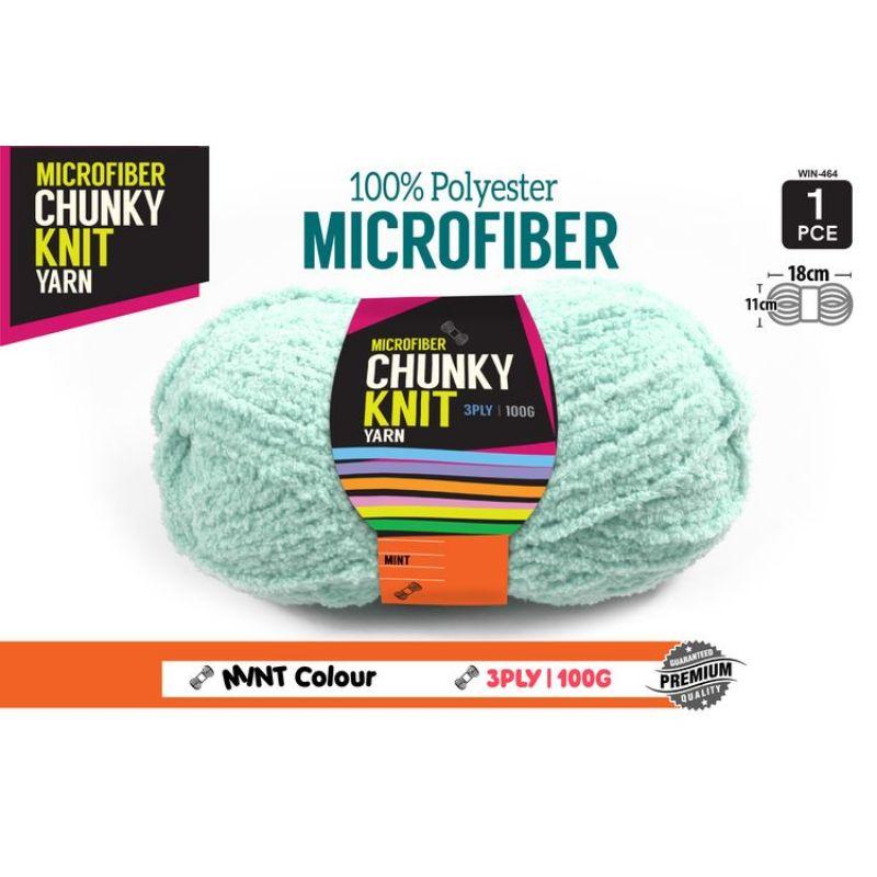 Mint Chunky Knit Yarn 3 Ply - 100g