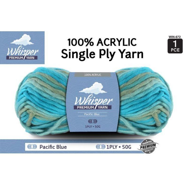 Pacific Blue Acrylic Yarn 1 Ply - 50g