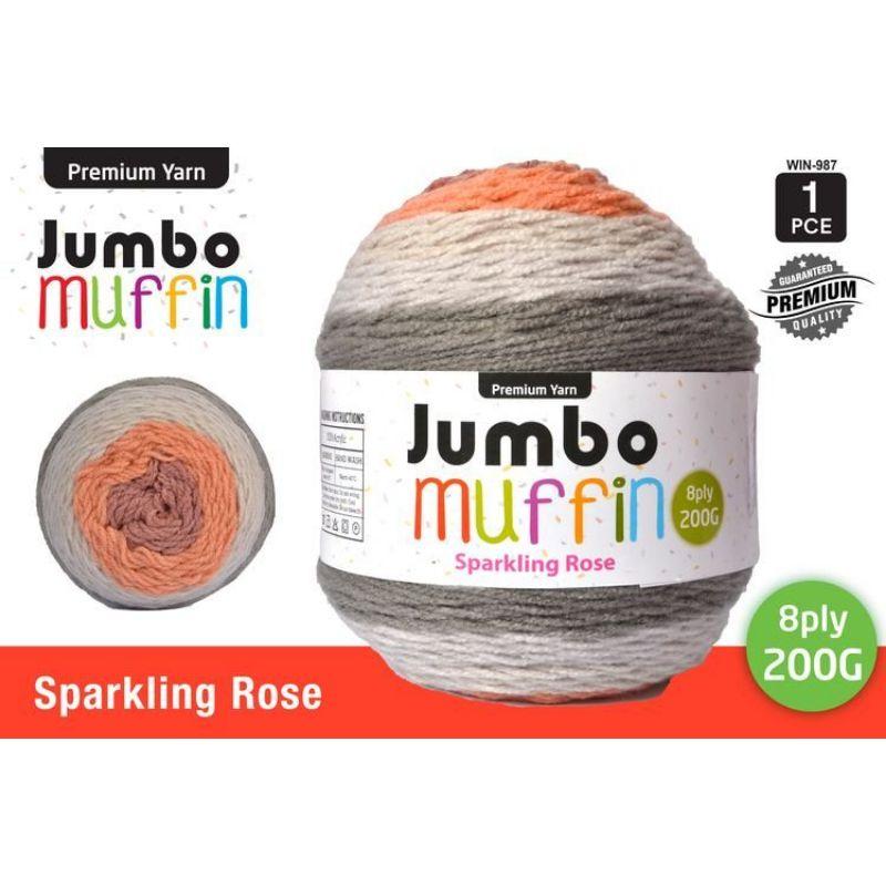 Sparkling Rose Jumbo Muffin Yarn 8 Ply - 200g