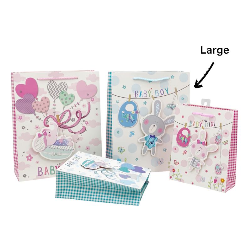 3D Baby Large Gift Bag - 32cm x 26cm x 12cm