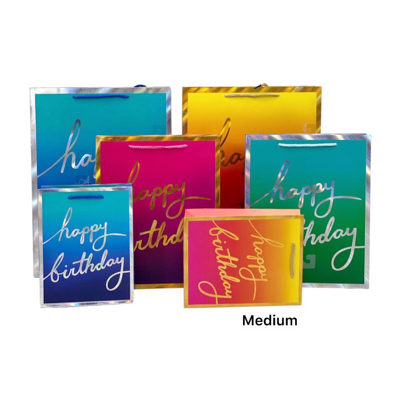 Aurora Medium Birthday Gift Bag - 24cm x 18cm x 10cm