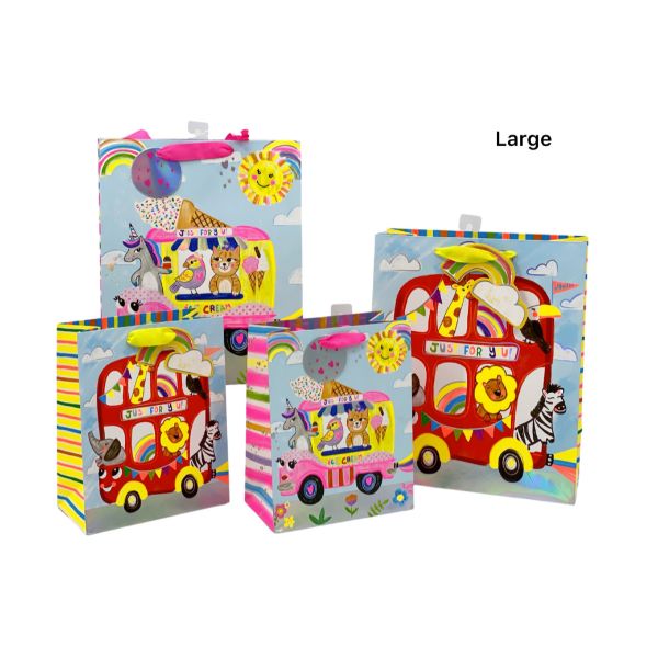 Large Bus Trip Gift Bag - 26cm x 32cm x 12cm