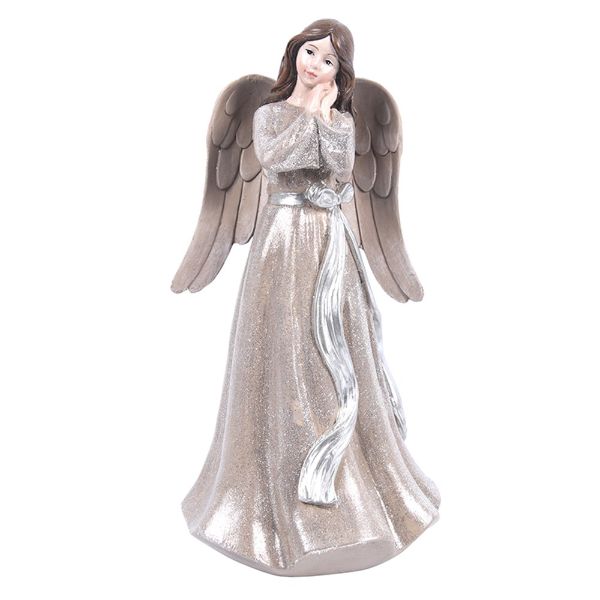 Champagne Polyresin Angel - 25.5cm