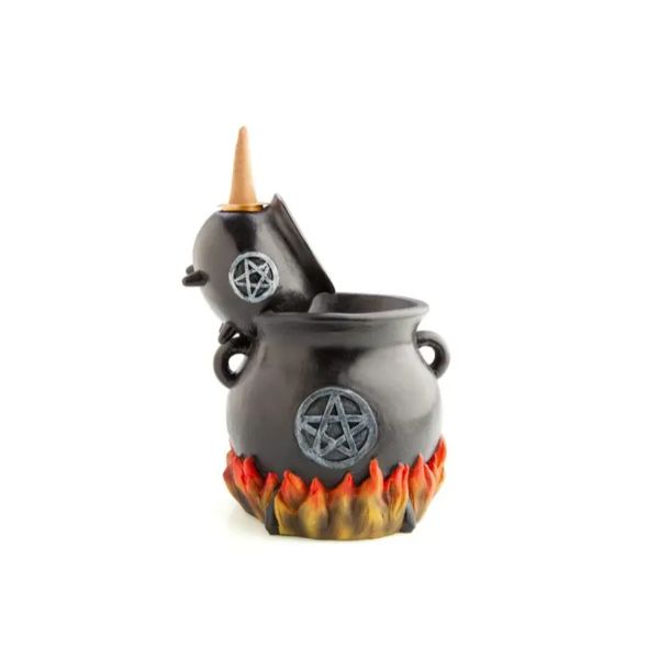 Witches Cauldrons With LED Flames Backflow Burner