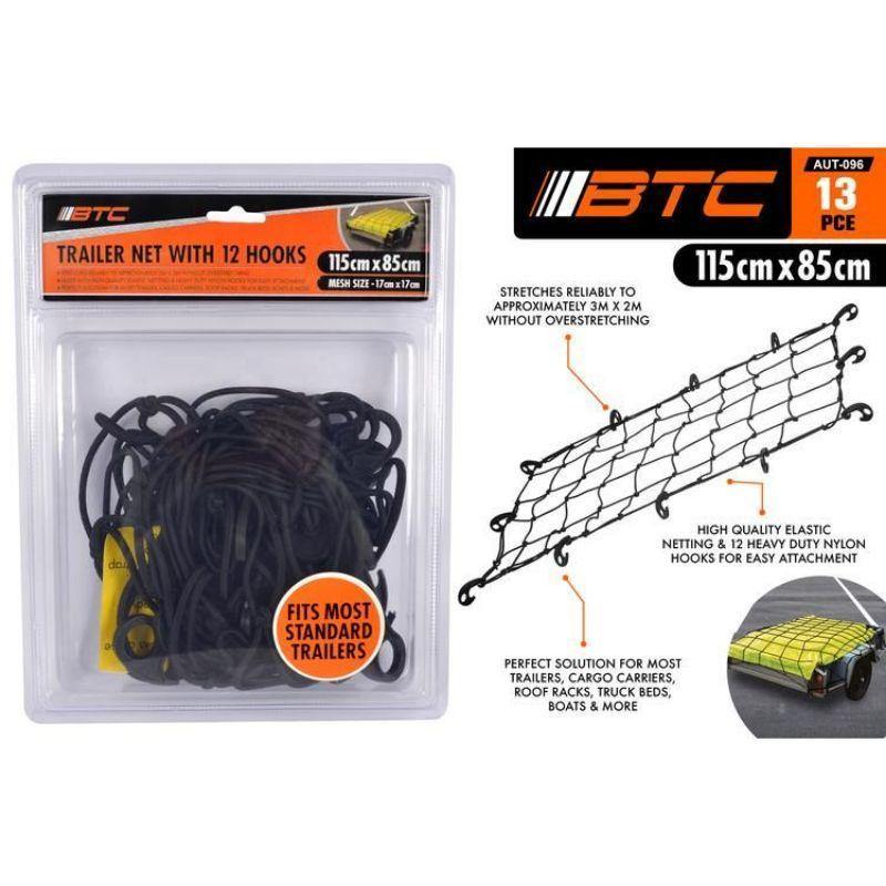 Trailer Net with 12 Hooks - 85cm x 115cm - The Base Warehouse