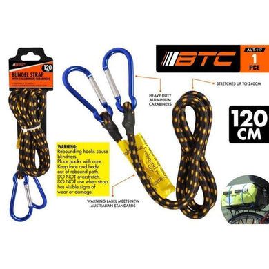 Bungee Strap with Carabiner Hook - 120cm - The Base Warehouse