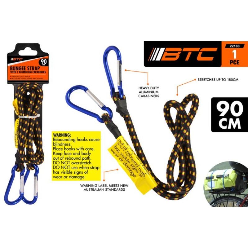 Bungee Strap with Carabiner Hook - 91cm