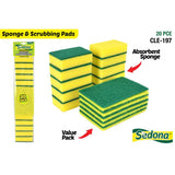 Load image into Gallery viewer, 20 Pack 2-in-1 Sponge & Scrubbing Pads