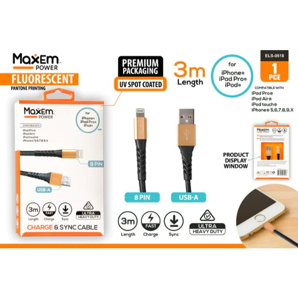 High Duty Iphone Cable - 3m
