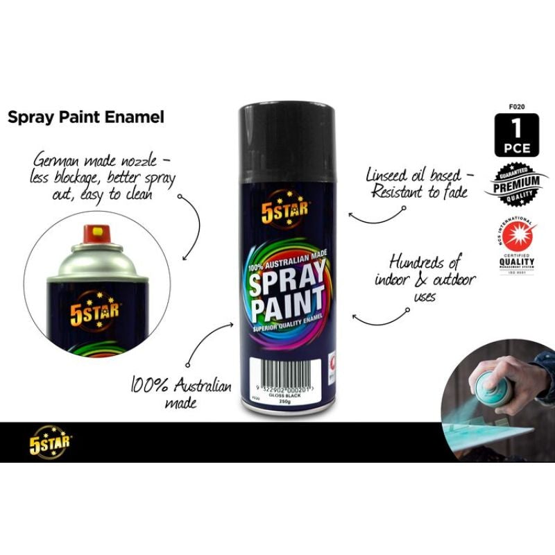 5Star Gloss Black Spray Paint