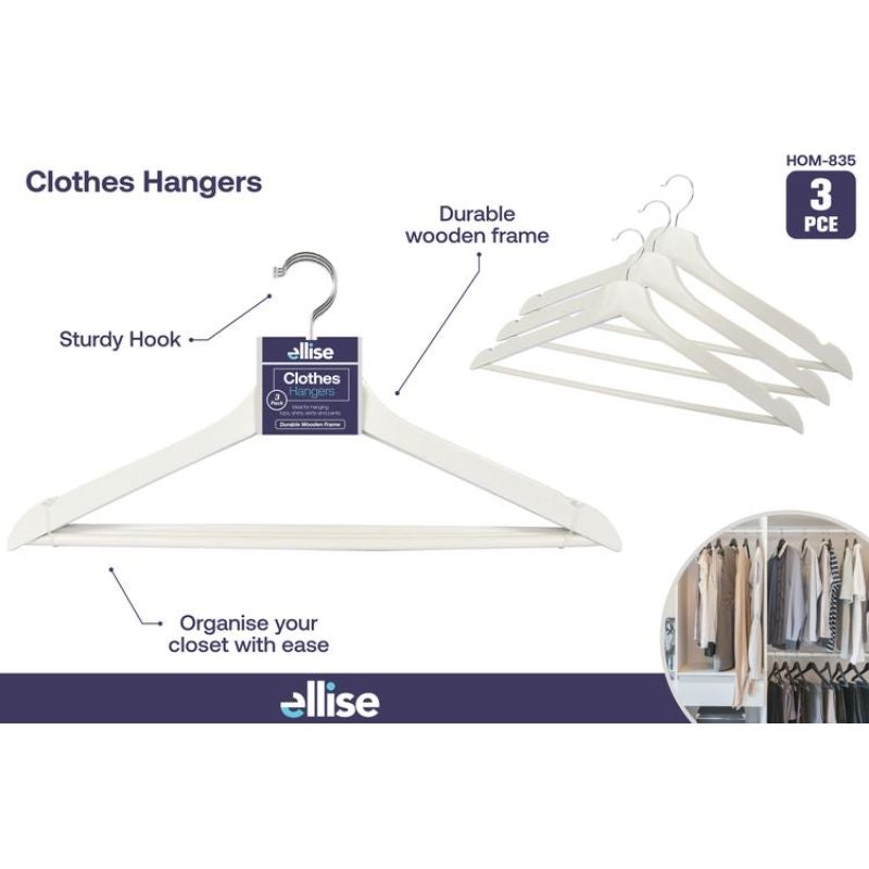 3 Pack Wooden Hangers