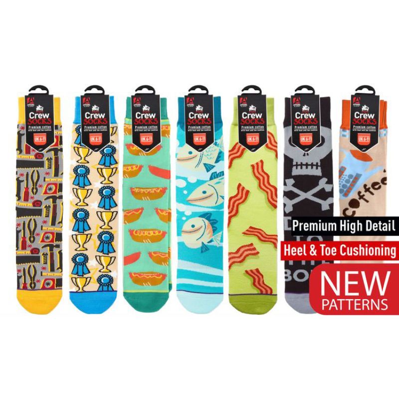 Premium Crew Socks With Cushioning - Size 6-11
