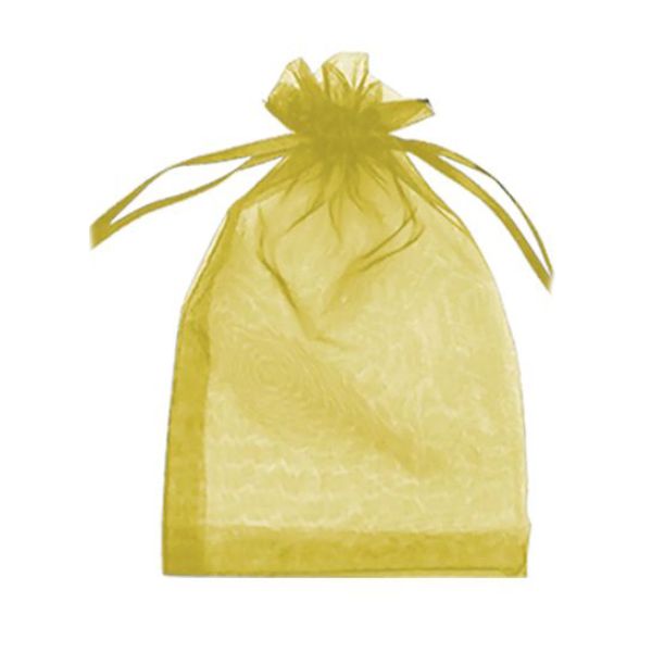 10 Pack Yellow Organza Bag - 13cm x 18cm