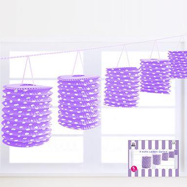 5 Pack Purple Dotty Lantern Garland