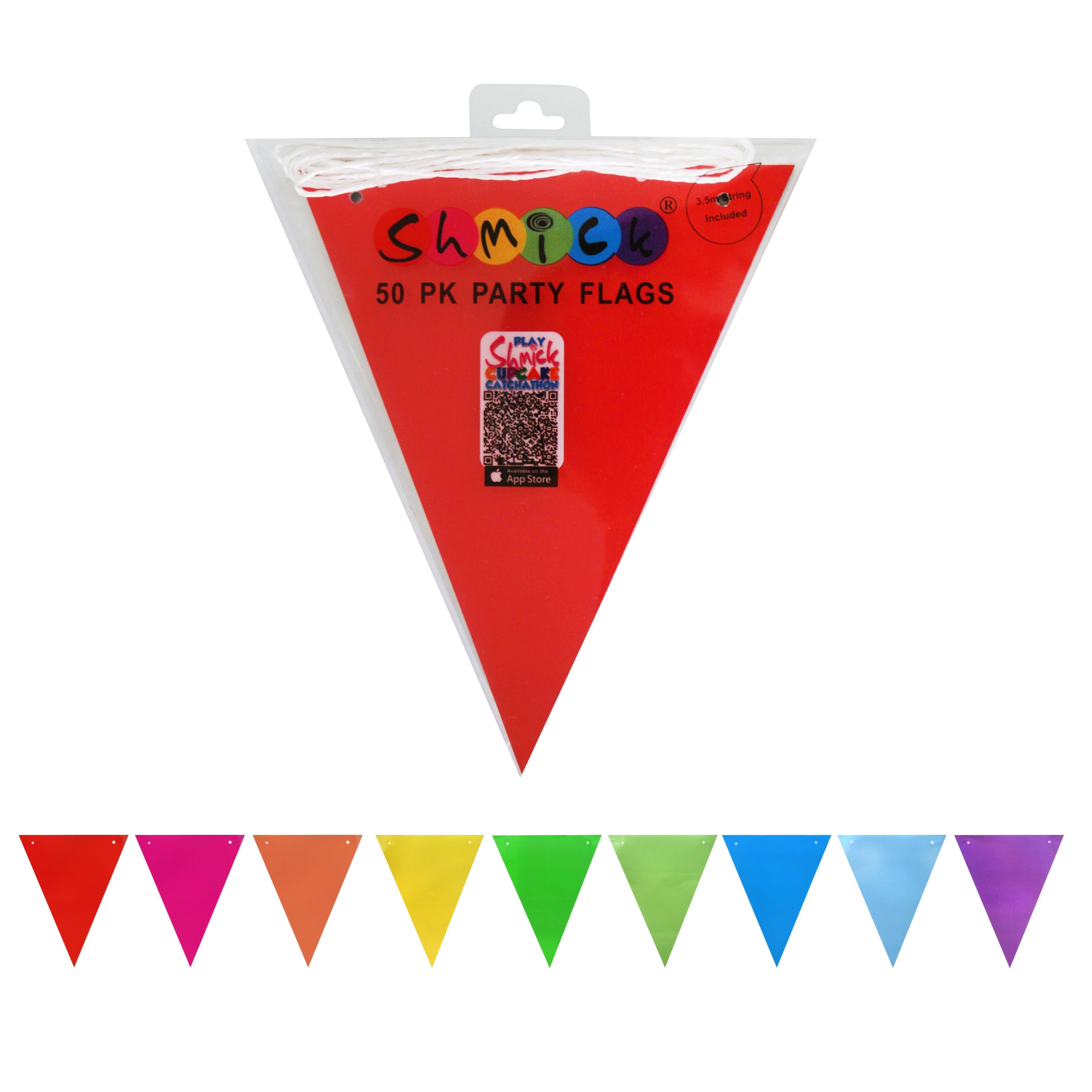 50 Piece Rainbow Party Flags