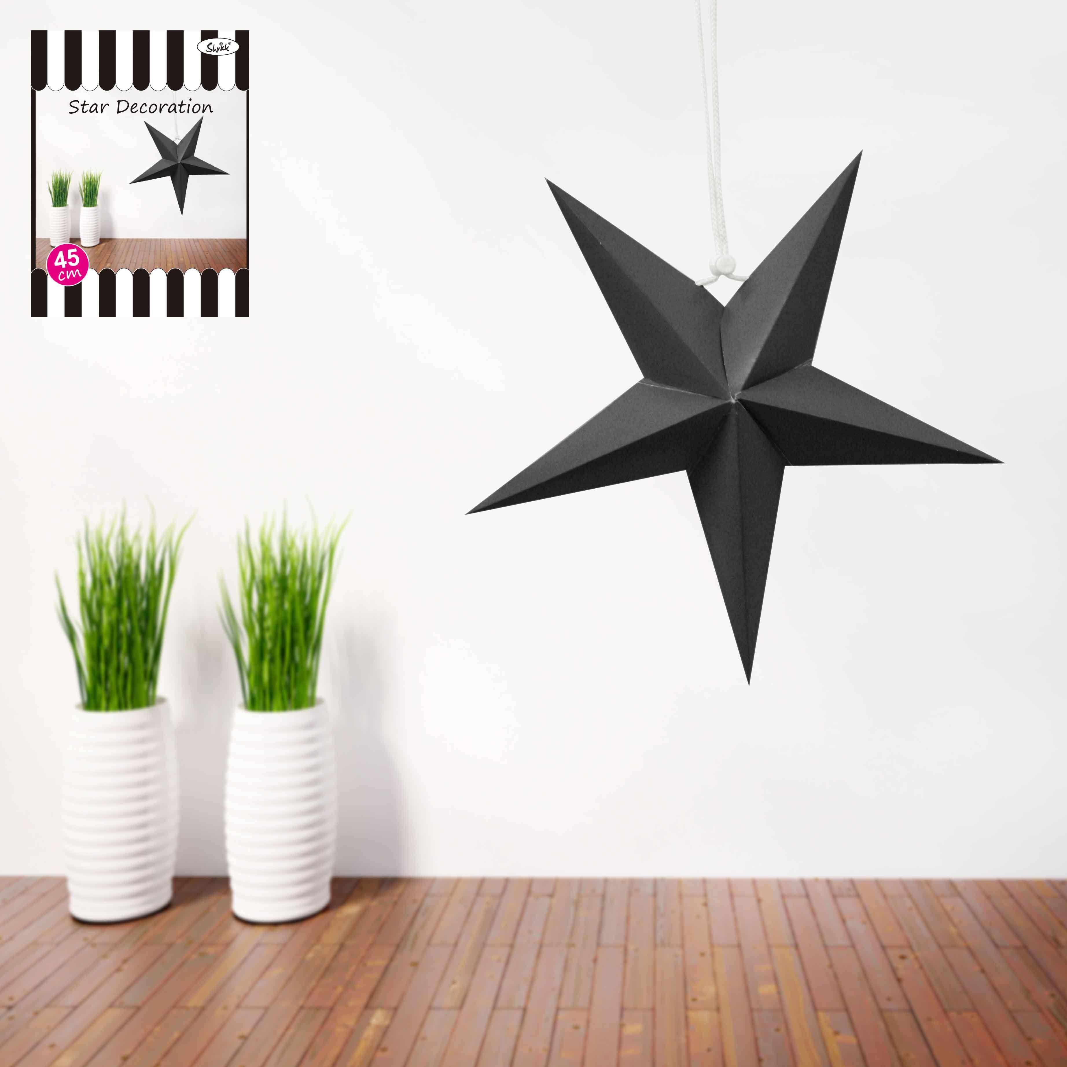 Black Paper Star Decoration - 45cm