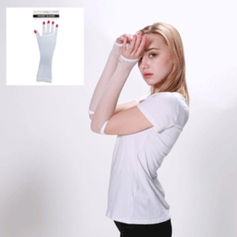 Adult White Fishnet Gloves