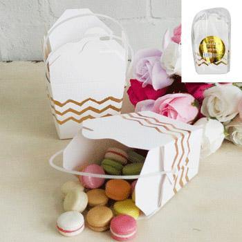 3 Pack Metallic Gold Chevron Party Box