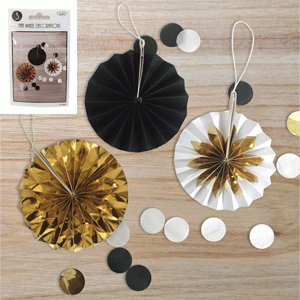3 Pack Glam Fan Wheel Decorations