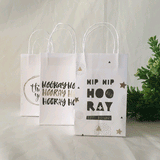 Load image into Gallery viewer, 3 Pack Foil Printed White Mini Kraft Bags - 7.5cm x 12.5cm - The Base Warehouse