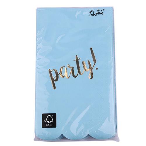 15 Pack Luxe Blue Party Napkins - The Base Warehouse