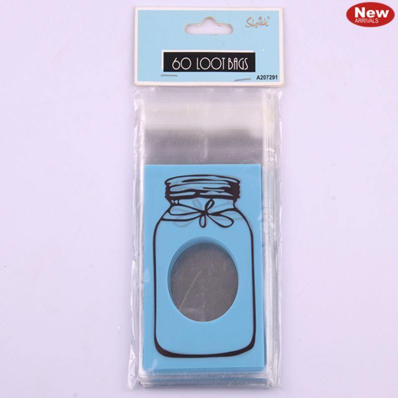 60 Pack Blue Loot Bag with Bottle Design - 7cm x 10cm - The Base Warehouse