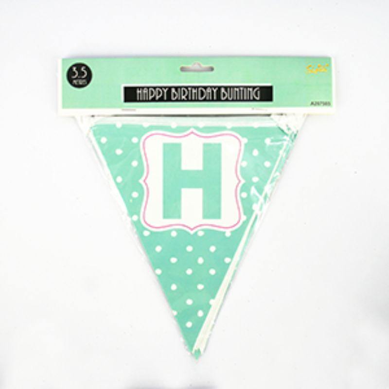 Mint Dotty Happy Birthday Bunting - The Base Warehouse