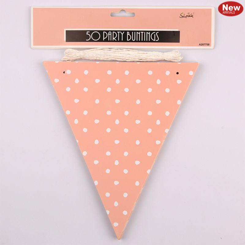 50 Pack Coral Dotty Bunting