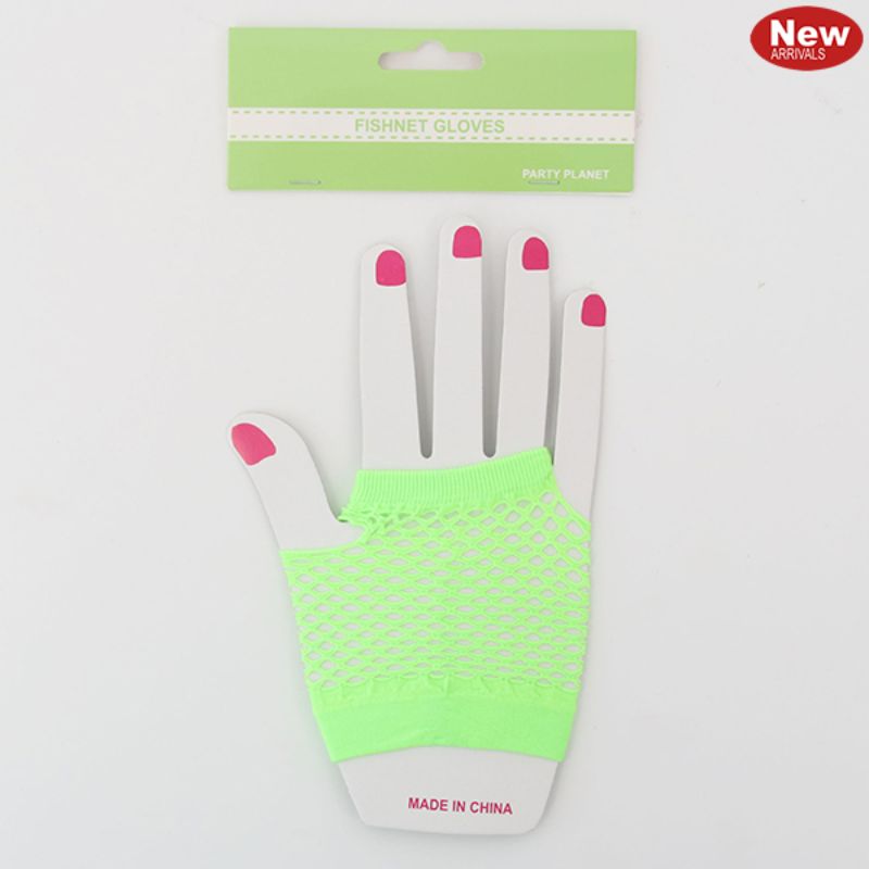 Green Fishnet Gloves