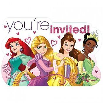 8 Pack Princess Dream Big Invitations & Envelopes