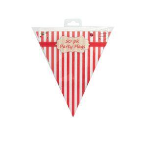 50 Pack Red Style Party Flags