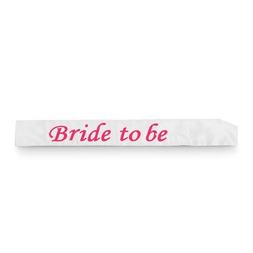 Flashing White with Pink Text Bride To Be Sash