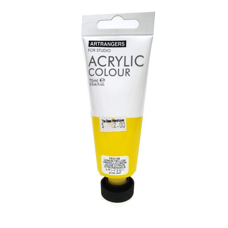 Art Ranger Lemon Yellow Acrylic Paint - 75ml - The Base Warehouse