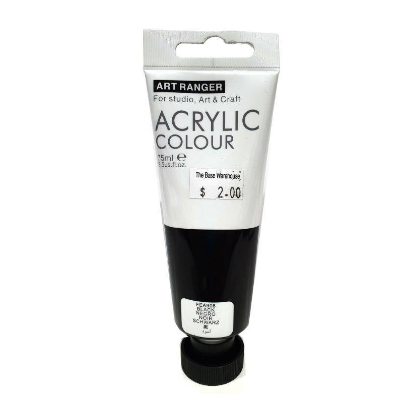 Art Ranger Black Acrylic Paint - 75ml - The Base Warehouse