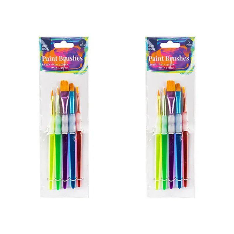 5 Pack Soft Grip Art Brush Set - The Base Warehouse