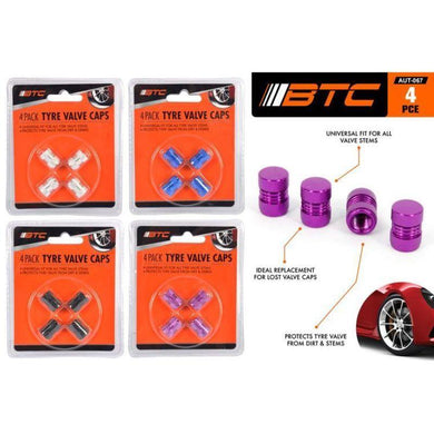 4 Pack Tyre Valve Caps - The Base Warehouse