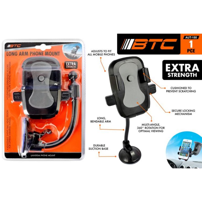 Extra Strength Long Arm Car Phone Mount
