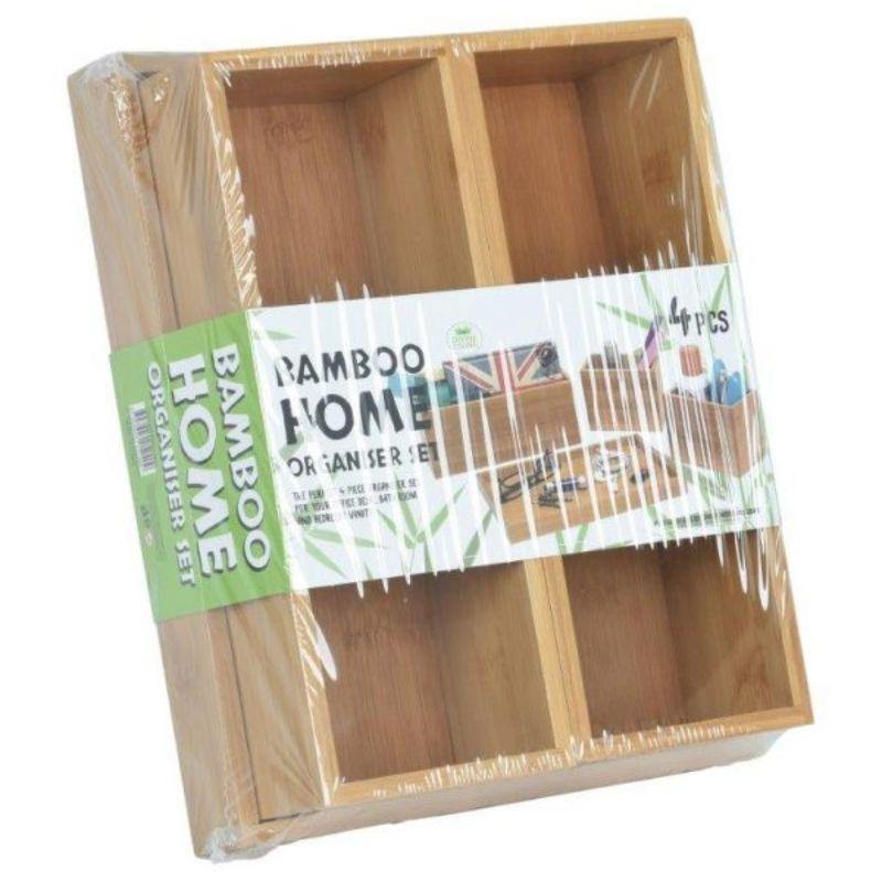 4 Pack Bamboo Organiser Vanity - The Base Warehouse