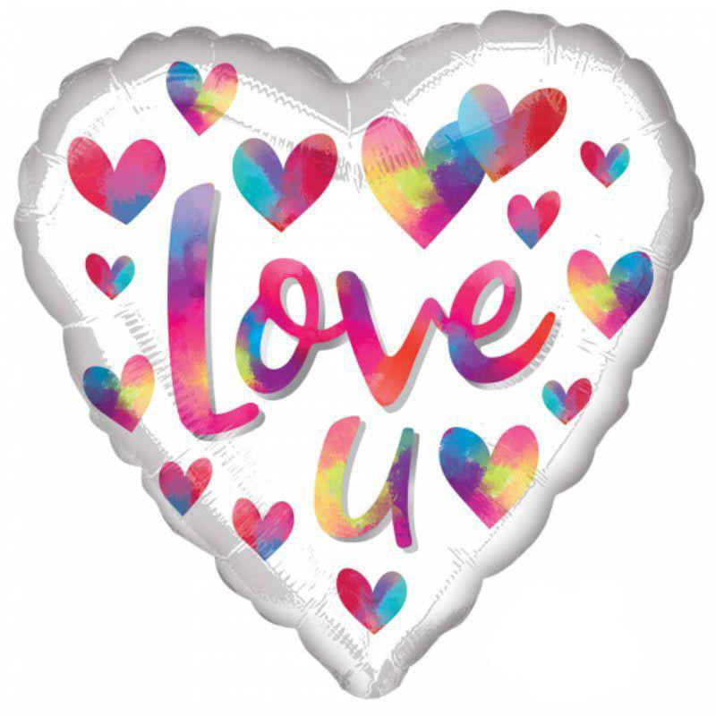 Love U Colour Splash Foil Balloon - 45cm