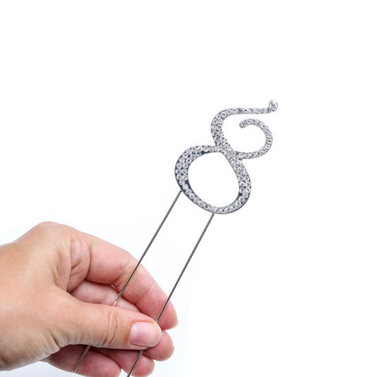 Number 8 Diamante Cake Topper - 7.5cm