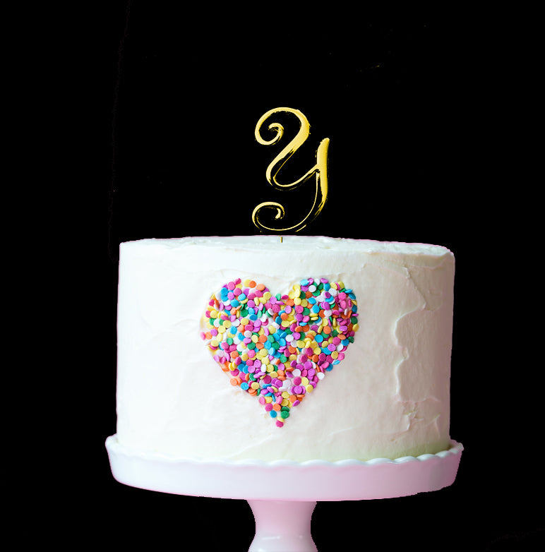 Letter Y Gold Cake Topper - 7cm