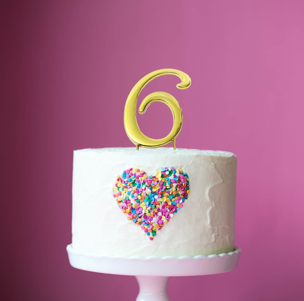 Letter 6 Cake Topper Gold - 7cm
