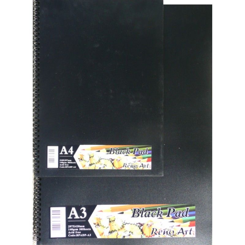 Acid Free Premium Black 140 gsm Pad - A4