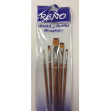 5 Pack Golden Brown Synthetic Brush Set - The Base Warehouse