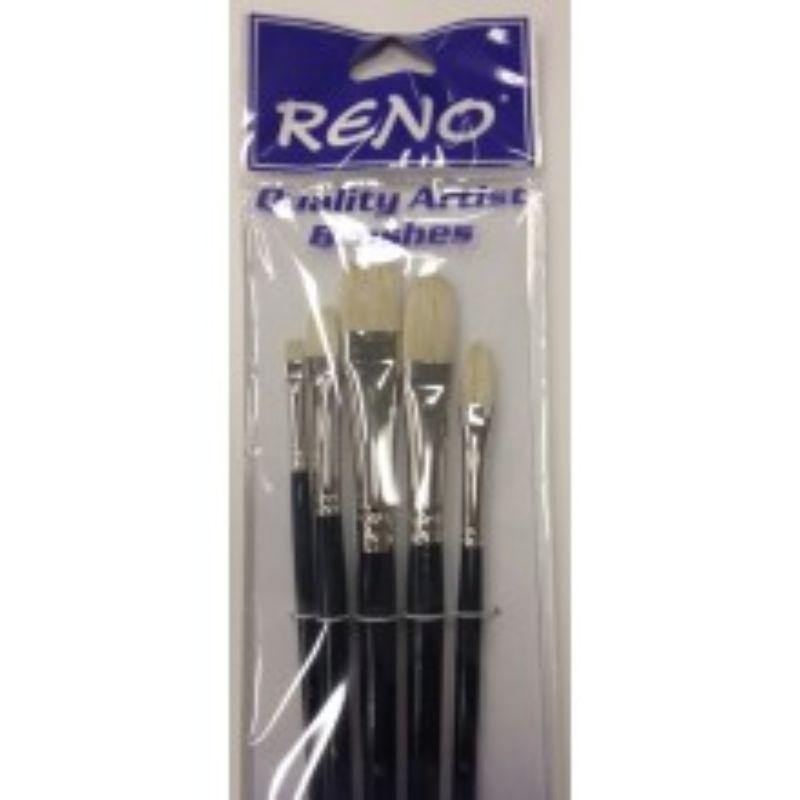 5 Pack Hog Bristle Brush Set A - The Base Warehouse