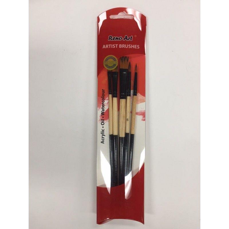 5 Pack Nylon Hair Brush Set - The Base Warehouse