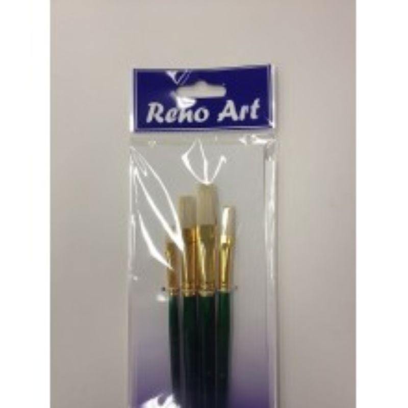 4 Pack Bleached Bristle Wooden Handle Brush Set