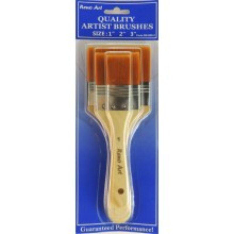 3 Pack Synthetic Brush Set - The Base Warehouse