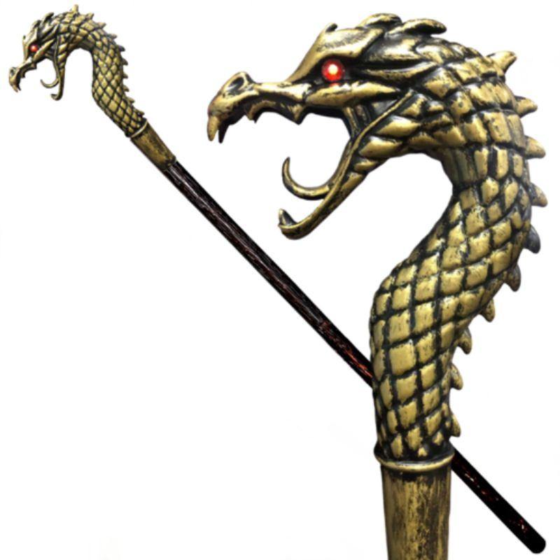 Gold Dragon Staff - 114cm - The Base Warehouse